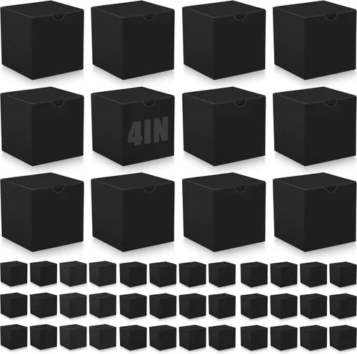Miniatura 14 de Zhehao - Paquete de 48 cajas de regalo pequeñas de 10,2 x 10,2 x 10,2 cm, cajas de papel kraft cúbicas coloridas al por mayor, con tapas