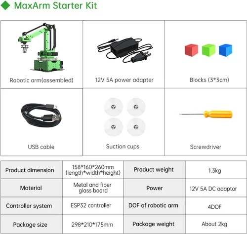 Miniatura 6 de LewanSoul Kit de Brazo Robótico, MaxArm para Programación Arduino Python ESP32 Brazo Robótico Inteligente de Código Abierto con Servo de Bus