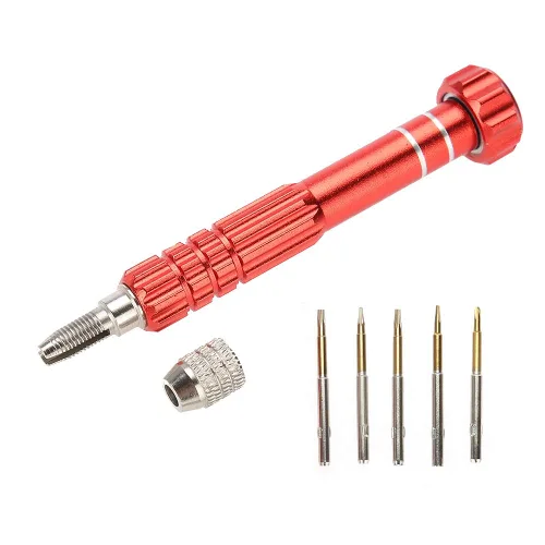 Miniatura 8 de Juego de destornilladores de precisión, mango de destornillador con kit de herramientas de apertura de reparación de 5 puntas para laptop, teléfono