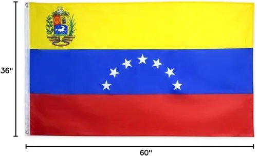 Miniatura 7 de Bandera de Venezuela de 7 estrellas 1954 Banderas de la República de Venezuela con ojales de latón de 3 x 5 pies