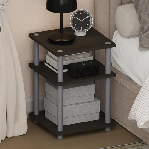 Miniatura 29 de Mesa de noche con cajón Furinno, Madera Roble francés