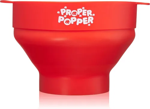 Miniatura 3 de La original Proper Popper - Palomera de microondas, fabricada en silicona, con cuenco plegable sin BPA y apta para lavavajillas - (Rojo)