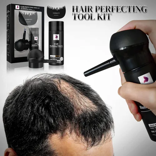 Miniatura 2 de Fibras capilares para adelgazar el cabello, aplicador de fibra 3 en 1, fibras de construcción de cabello de ocultación natural, spray de larga