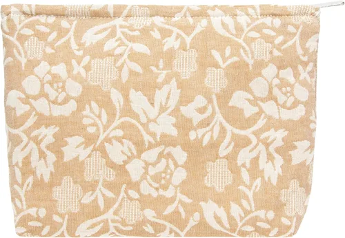 Miniatura 85 de Pazimiik Bolsa de maquillaje floral, grande, de algodón, con cremallera para bolsa de viaje, organizador de maquillaje de lona para mujeres, Algodón