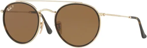 Ray-Ban RB3647N - Gafas de sol redondas de doble puente paquete con kit de cuidado de gafas de cortesía Designer iWear