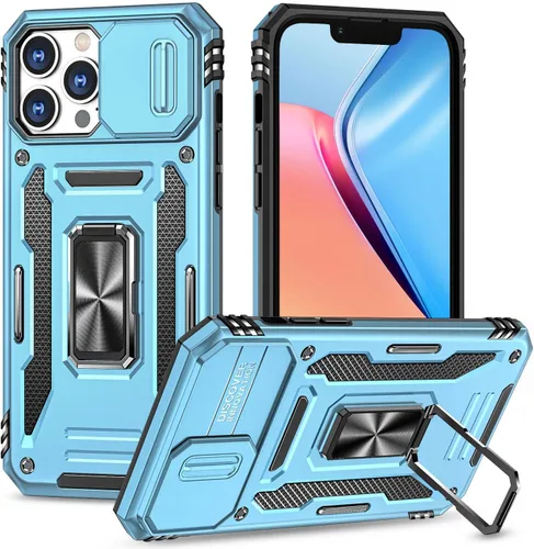 Miniatura 83 de Funda para iPhone 13 Pro con funda para cámara, con soporte de anillo para soporte, con función de montaje magnético para automóvil, para iPhone 13