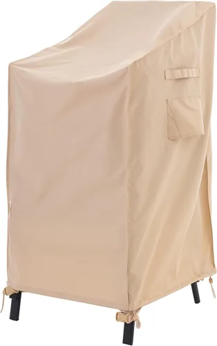 F&J Outdoors Funda impermeable resistente a los rayos UV, respaldo alto, 4 sillas apilables, 27 pulgadas de ancho x 34 pulgadas de profundidad x 41