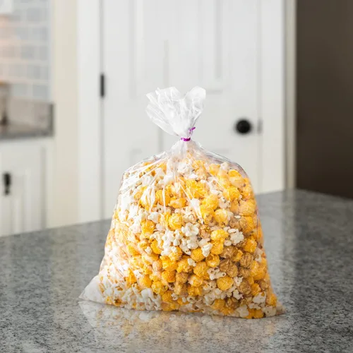 Miniatura 5 de TATTI Paquete de 100 bolsas de celofán grandes de plástico transparente de 12 x 16 pulgadas con lazos giratorios de 4 pulgadas, bolsas de plástico