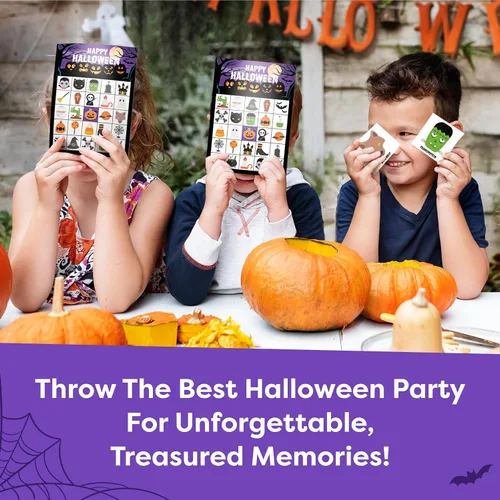 Miniatura 7 de Juegos de Halloween para fiestas infantiles, juego de bingo de Halloween para niños con hasta 30 jugadores, juegos de fiesta de Halloween