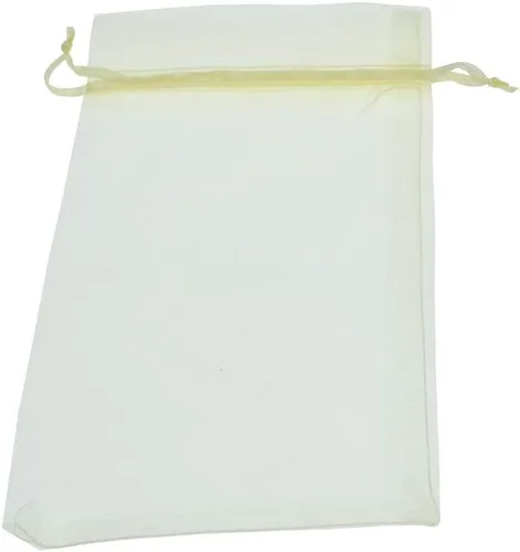 Miniatura 6 de Lautechco 100 bolsas de organza – 4 x 6 pulgadas, bolsas de regalo de malla beige con cordón para Navidad