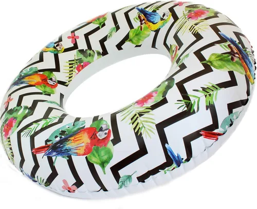 Playtek - Flotador de piscina de 41 pulgadas, loro tropical grande para adultos y niños, tubo flotante para nadar en la playa, piscina, deportes