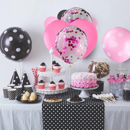 Miniatura 4 de 75 Piezas Globos de Color Ratón Globos de Confeti de Lunares de Látex Guirnalda de Fiesta para Halloween Baby Shower Boda Decoraciones de Fiesta