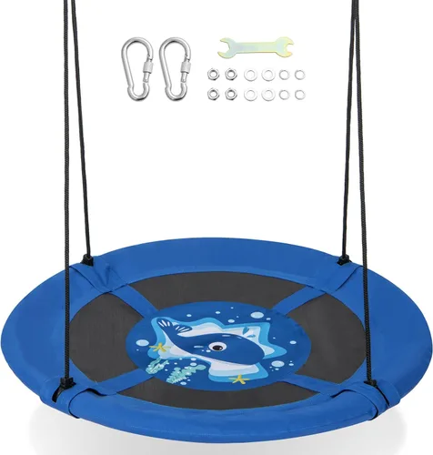 Miniatura 16 de Costzon - Platillo volador de 40 pulgadas, columpio seguro y resistente para niños de fácil montaje, cuerdas ajustables, ideal para el parque de Rosa