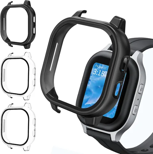 Miniatura 11 de Paquete de 3 fundas protectoras compatibles con Gabb Watch 3/3e - Cubierta rígida de policarbonato con protector de pantalla de vidrio templado