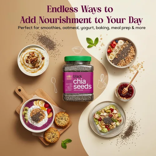 Miniatura 5 de Golden Crown Black Chia Seeds- Superalimento sin gluten Ricas en omega-3 y fibra Semillas de chía aptas para dieta cetogénica, perfectas