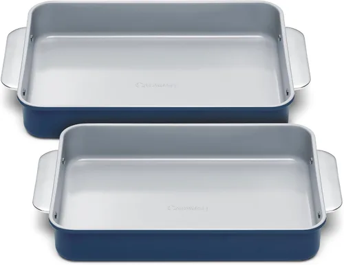 Miniatura 11 de Caraway Sartén rectangular de cerámica antiadherente de 9 x 13 pulgadas, revestimiento de cerámica naturalmente resbaladizo, no tóxico, libre