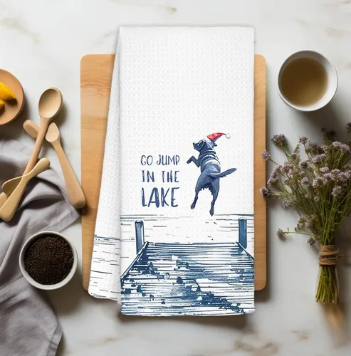 Miniatura 2 de Toallas de cocina navideñas para decoración de casa de lago, regalos de casa de lago, divertidas toallas de cocina decorativas para amantes