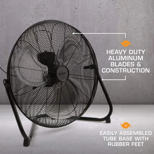 Miniatura 4 de Hurricane Pro - Ventilador de piso resistente de alta velocidad con aspas de metal y 3 velocidades, negro, 20" - Unidad de enfriamiento de aire