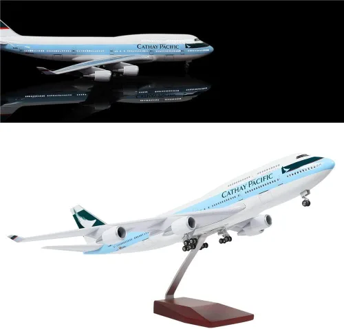 Miniatura 7 de Modelo a escala 1:130 de 24 horas, modelo de avión a escala 1:130, modelo de avión, estatua de avión, modelo de avión fundido a troquel con luz LED
