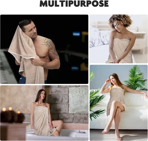 Miniatura 5 de KinHwa Toalla de baño de microfibra grande, toalla de baño absorbente, toallas de baño suaves, tamaño grande para mujeres y hombres, ideal para spa