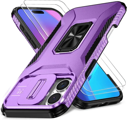 Miniatura 34 de Funda HakkTaoo para iPhone 13/iPhone 14 de 6.1 Pulgadas con Funda Deslizante para Cámara + Protector de Pantalla (2 Paquetes), Funda Protectora a