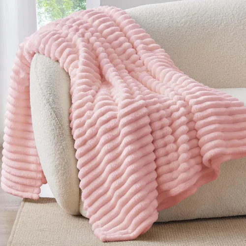Miniatura 52 de BEDELITE Manta de forro polar para sofá, 10.58 oz/m², suave y cálida, manta acuática esponjosa, manta decorativa y de regalo para mujeres, hombres