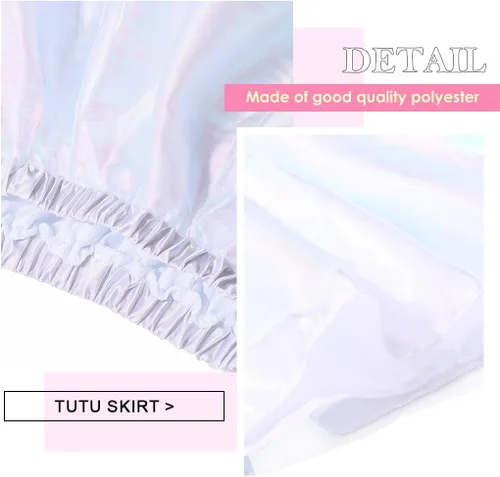 Miniatura 4 de Kakaco Women Fairy Skirt Sparkly Tutu Skirt Layered Fairy Dance Tutus Festival Outfit Skirt for Women and Girls