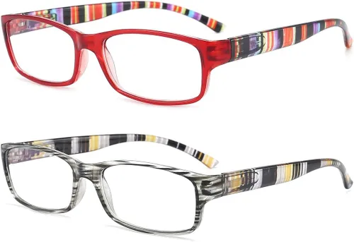 Miniatura 2 de Gafas de lectura con bloqueo de luz azul para mujer, paquete de 2 lentes de lectura con pantalla azul con estuche de aumento 1.0