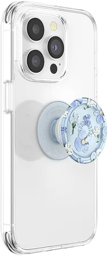 Miniatura 2 de PopSockets Agarre adhesivo para teléfono, soporte, soporte para teléfono, plantas - Campos azules translúcidos