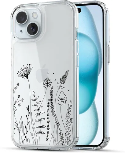 Miniatura 18 de RANZ Funda para iPhone 15, serie antiarañazos, a prueba de golpes, transparente de policarbonato duro + funda protectora de TPU para iPhone 15