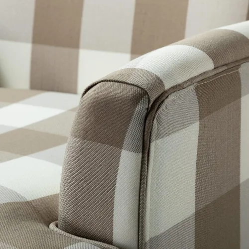 Miniatura 8 de HULALA HOME Silla de Acento Moderna con Brazos y Patas de Madera, Silla de Acento de Mediados de Siglo Sillón con Respaldo Alto, Reposabrazos