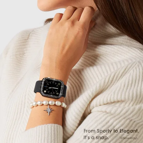 Miniatura 6 de Carcasa NewWays Bling Cases para Apple Watch de 1.5 pulgadas, 1.56 pulgadas, 1.65 pulgadas, 1.73 pulgadas, Negro/Rosa/Oro Rosa/Plata/Transparente