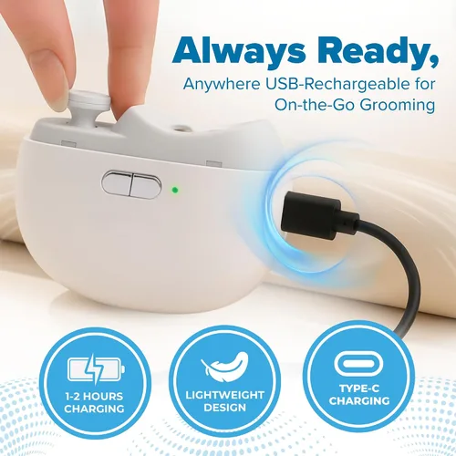 Miniatura 9 de Aethora Cortaúñas eléctrico para manos 3 en 1 con luz LED, lima de uñas y almacenamiento de polvo, recortador de uñas eléctrico silencioso, seguro