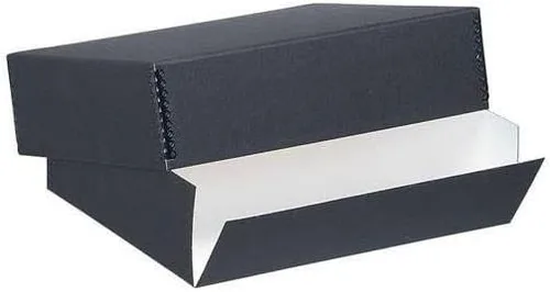 Miniatura 29 de Lineco 13x19 Caja de almacenamiento de museo negra, tapa removible y diseño frontal abatible, 13.5 x 19.5 x 3 pulgadas de archivo con borde Negro