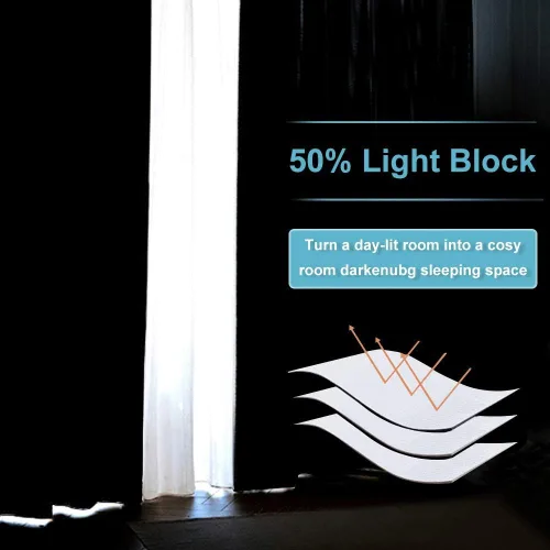 Miniatura 82 de RYB HOME - Cortinas extralargas de privacidad, para bloquear luz, de techo a suelo, para comedor, oficina, sala de estar, cine en casa, patio, 8.3
