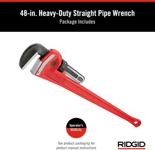 Miniatura 2 de RIDGID 31040 Model 48 Heavy-Duty Straight Pipe Wrench, 48-inch Plumbing Wrench