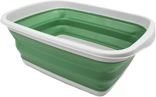 Miniatura 11 de SAMMART - Tina plegable de 10 L (2.6 galones), bañera plegable para platos, lavabo portátil, bañera de plástico que ahorra espacio