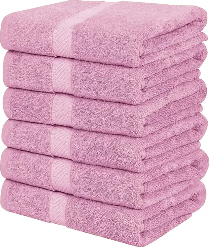 Miniatura 19 de Utopia Towels Juego de 6 toallas de baño (24 x 48 pulgadas), 100% algodón hilado en anillo de 500 GSM, medianas, ligeras y altamente absorbentes
