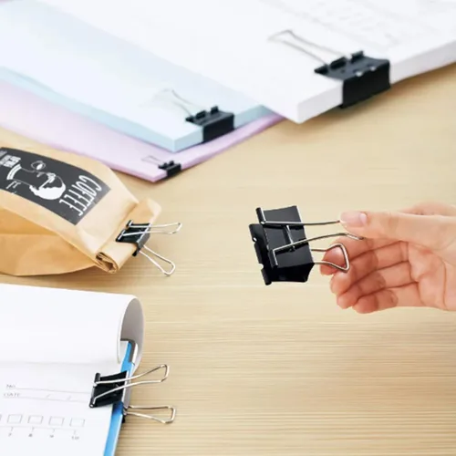 Miniatura 7 de Clips para carpetas de papel, varios tamaños, 200 unidades (negro), Jumbo, Grande, Mediano, Pequeño, Mini y Micro, 6 tamaños con caja para oficina