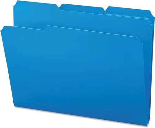 Smead - Carpeta archivadora de poliéster, lengüeta cortada 1/3, tamaño carta, azul, 24 por caja (10503)