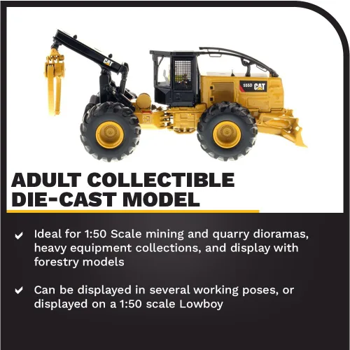 Miniatura 3 de Diecast Masters Caterpillar 555D Skidder High Line Series Vehículo, 7.29 x 3.03 x 2.68 pulgadas