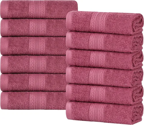 Miniatura 72 de Superior Juego de 6 toallas de mano de algodón ecológico, toallas pequeñas para spa, hotel, baño de invitados, cocina, secado rápido, suave