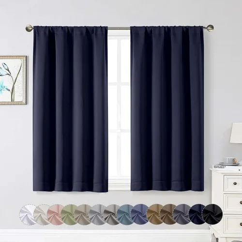 Miniatura 117 de Cortinas opacas para dormitorio, sala de estar, juego de 2 paneles de 54 pulgadas de largo, cortinas de oscurecimiento de habitación con aislamiento