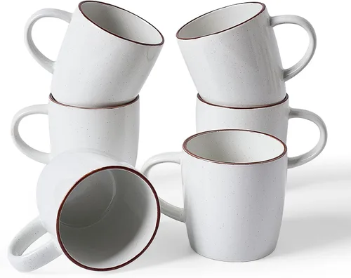 Miniatura 8 de famiware Mercury - Tazas de café de 13 onzas, juego de 4 tazas de café con asa, tazas para café con leche, té caliente, capuchino, moca, cacao, negro
