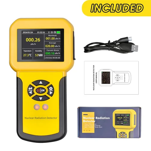 Miniatura 7 de Geiger - Detectores de radiación de contador, medidor de radiación nuclear con pantalla LCD, detector radiactivo, detector de rayos X beta gamma