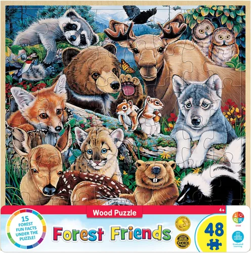 Miniatura 11 de Masterpieces Rompecabezas de 48 piezas de hechos divertidos para niños, rompecabezas de madera del arca de Noé, 12 x 12 pulgadas