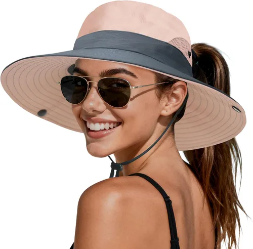 Miniatura 16 de PFFY Sun Beach Hats for Women Men UV Protection Wide Brim Foldable Fishing Sun Bucket Hat Outdoor Essentials