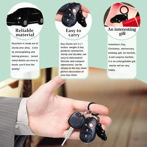 Miniatura 6 de Llavero para Volkswagen New Beetle,Para Volkswagen New Beetle Accesorios 2005-2022,Llavero de metal Negro