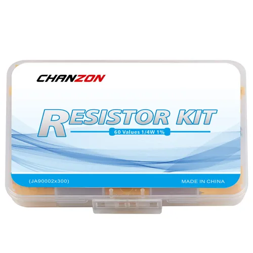 Miniatura 7 de Chanzon 60 valores 1/4W (0.25 vatios) Kit de resistencias fijas de película metálica 300 piezas 1R-4.7MR Ω ohmios ±1% Tolerancia 0.01 MF