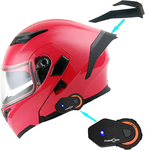 Miniatura 14 de 1Storm Casco modular de cara completa para motocicleta con doble visera abatible, protector solar: HB89